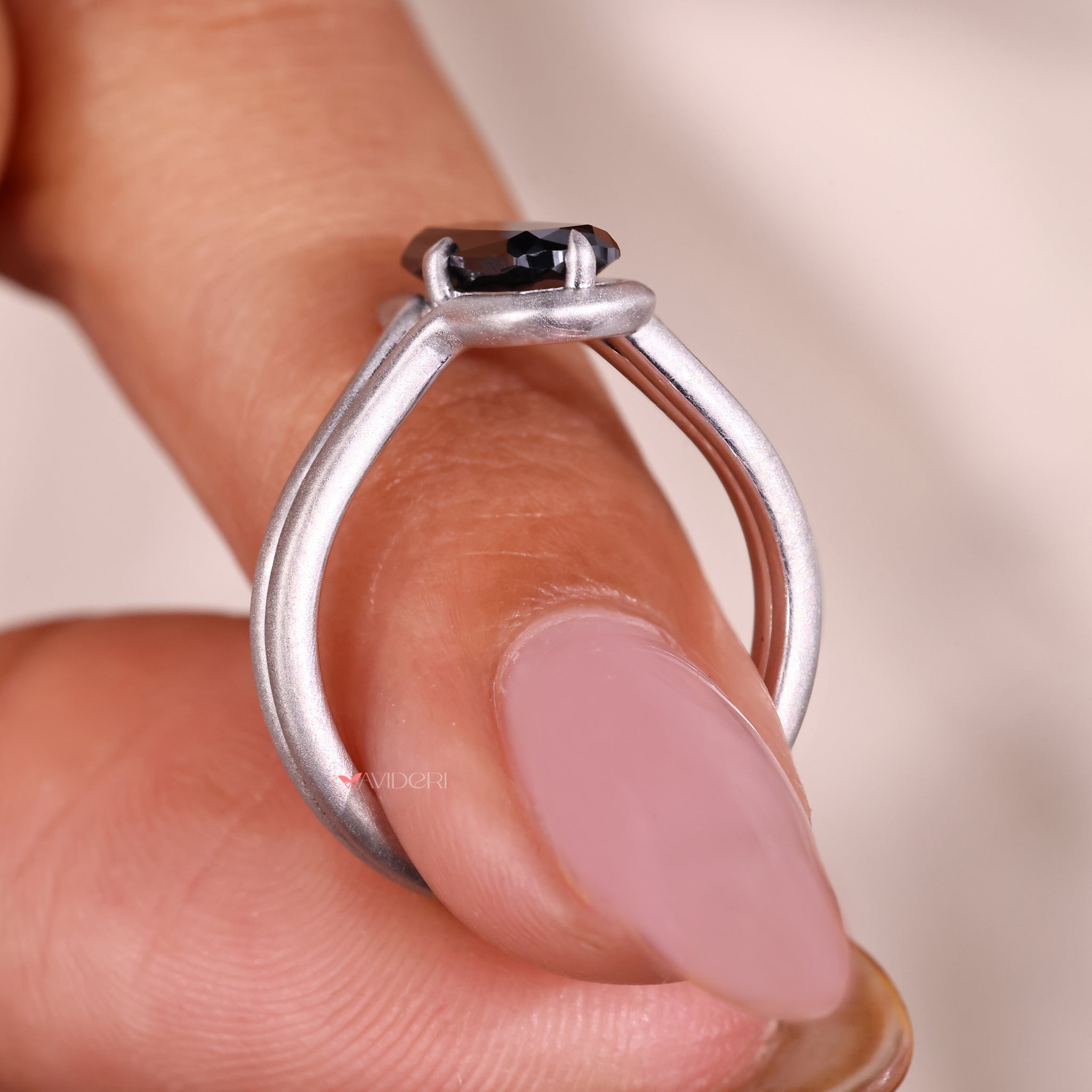 Durable handmade jewelry with matte finish and compass claw setting
