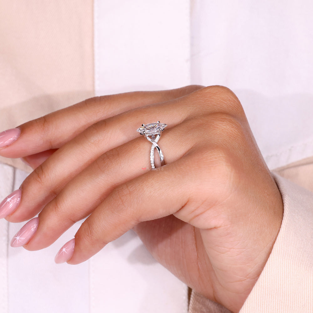 Twisted band engagement ring crafted for lasting elegance

