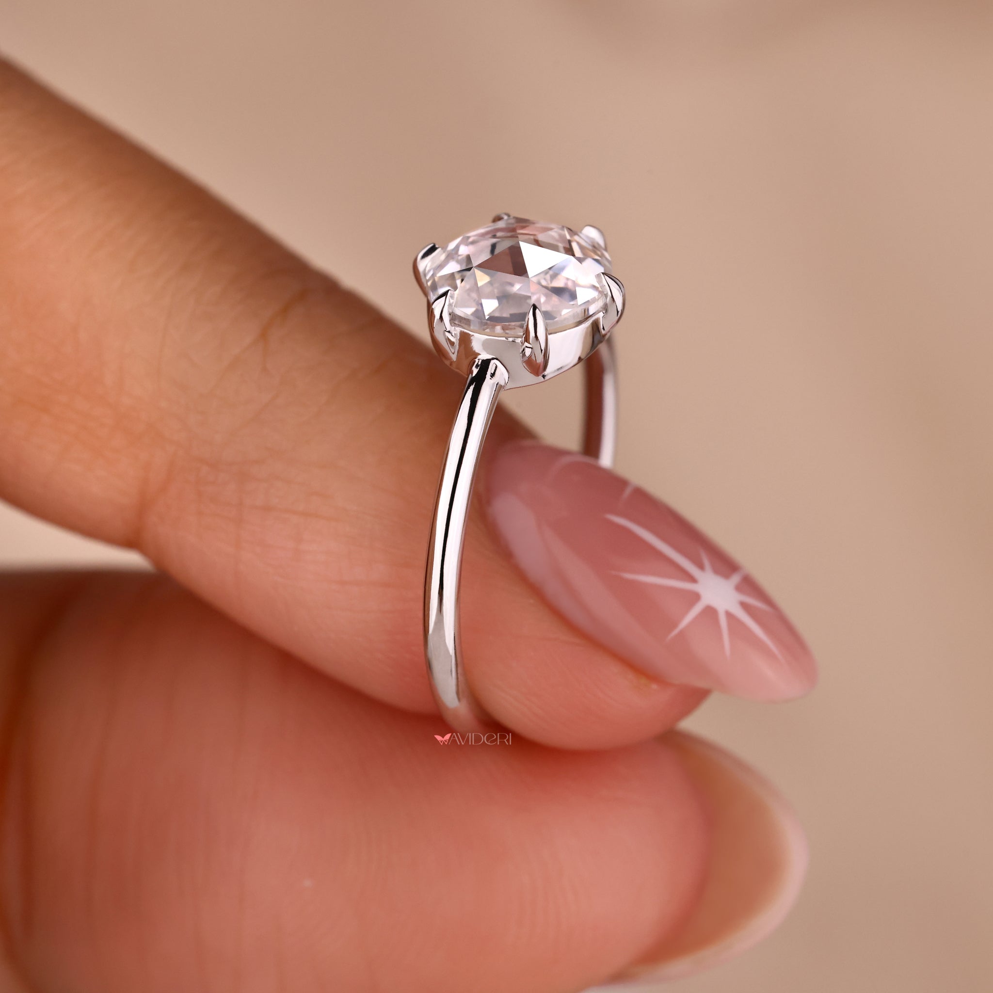 white gold ring with a minimalist and elegant handmade touch
