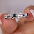 Infinity wedding band with a round cut wedding band design.