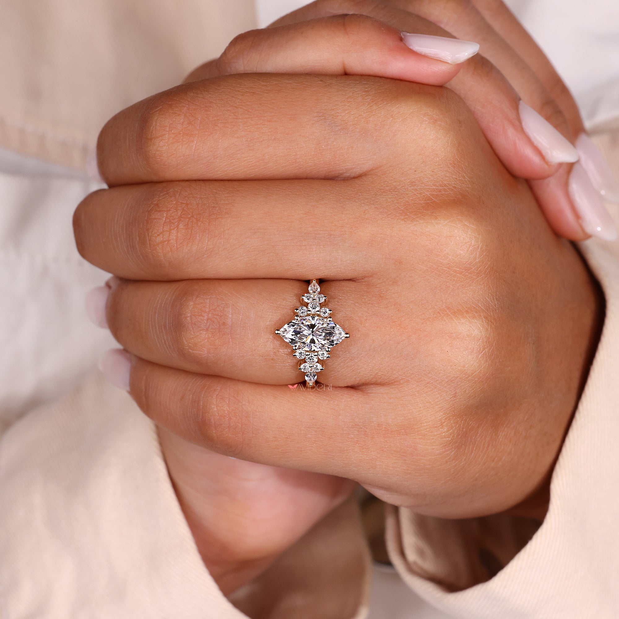 Handmade jewelry Six Round Prong Setting.