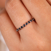 Black Moissanite Wedding Band – Round Rose Gold