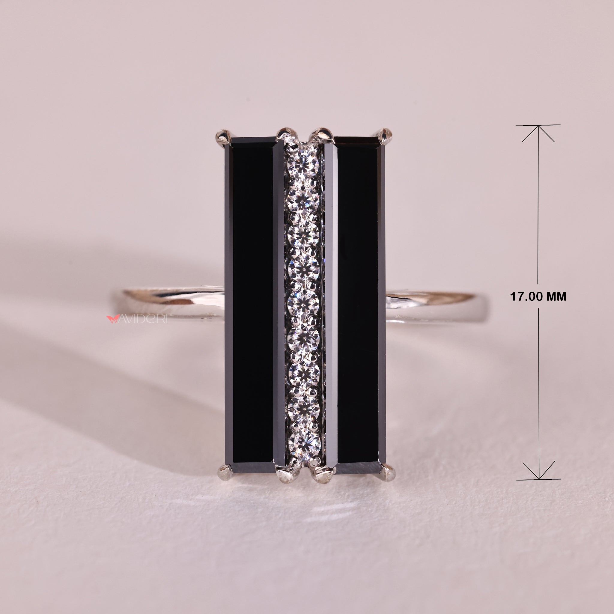 Unique engagement ring, black moissanite ring, black diamond ring.