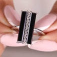Baguette engagement ring, baguette cut ring, handmade ring.
