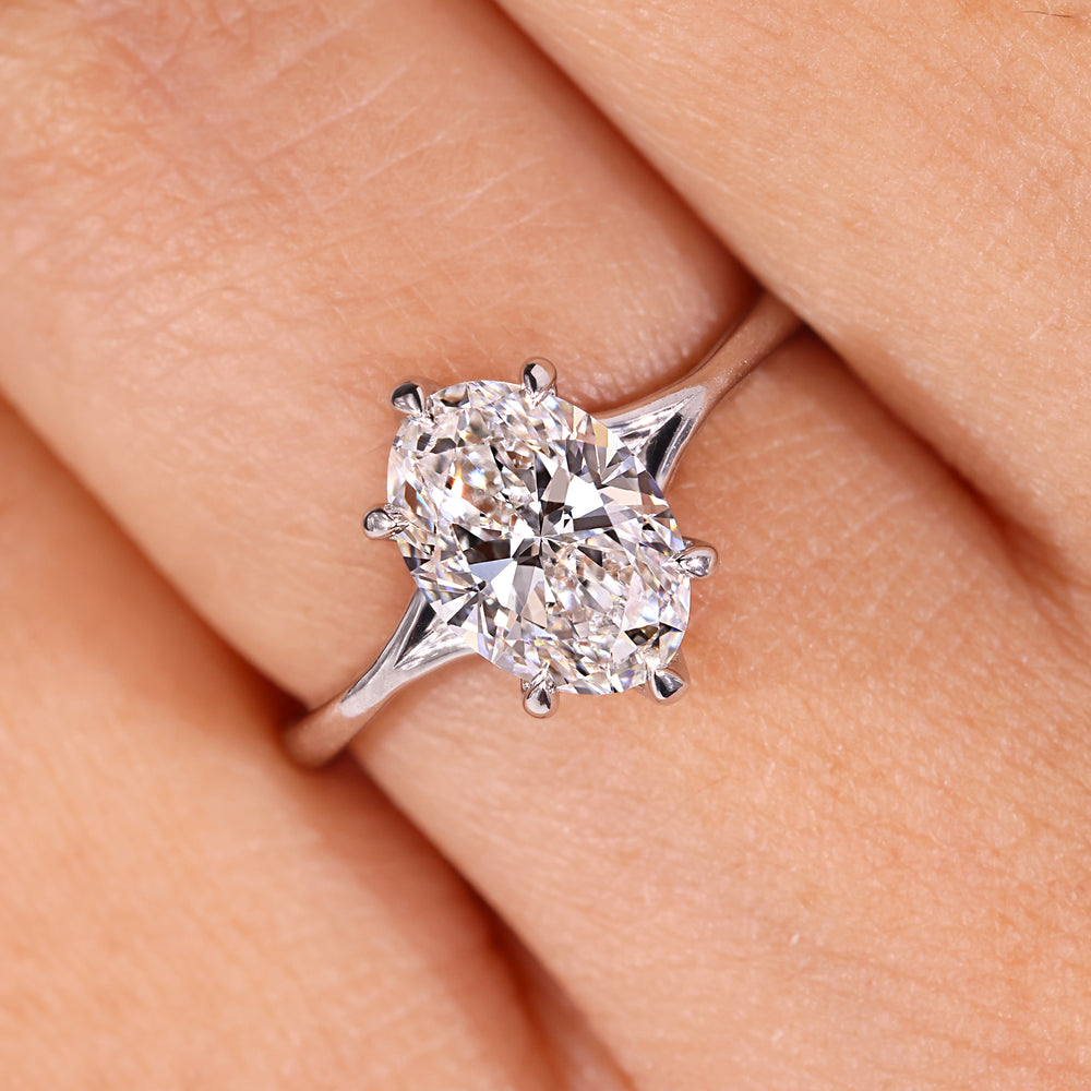 Handmade solitaire diamond ring perfect for engagement.