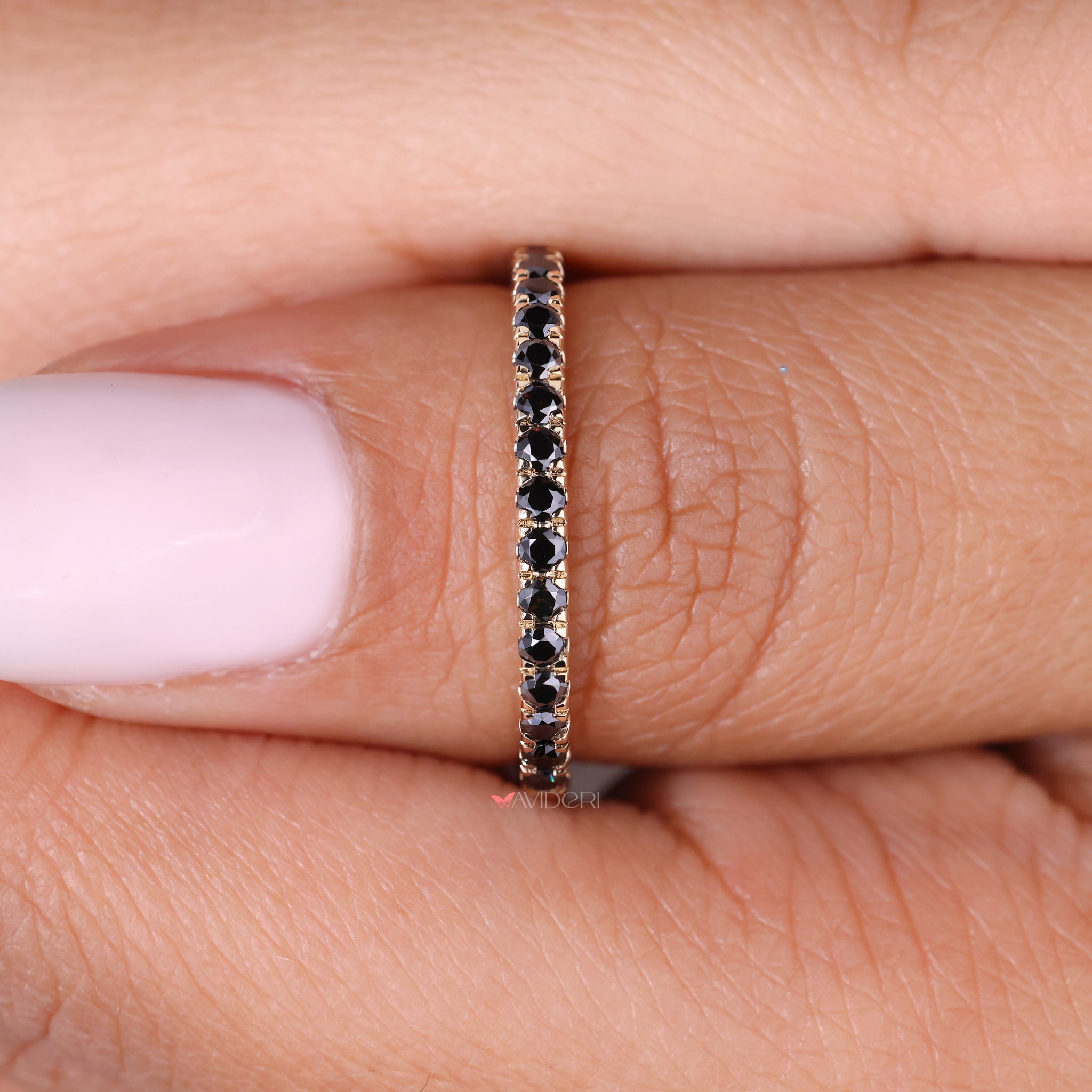 Round cut wedding band with a half eternity band design for sophistication.
