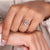 Marquise diamond ring designed with four claw prong setting for secure brilliance.
