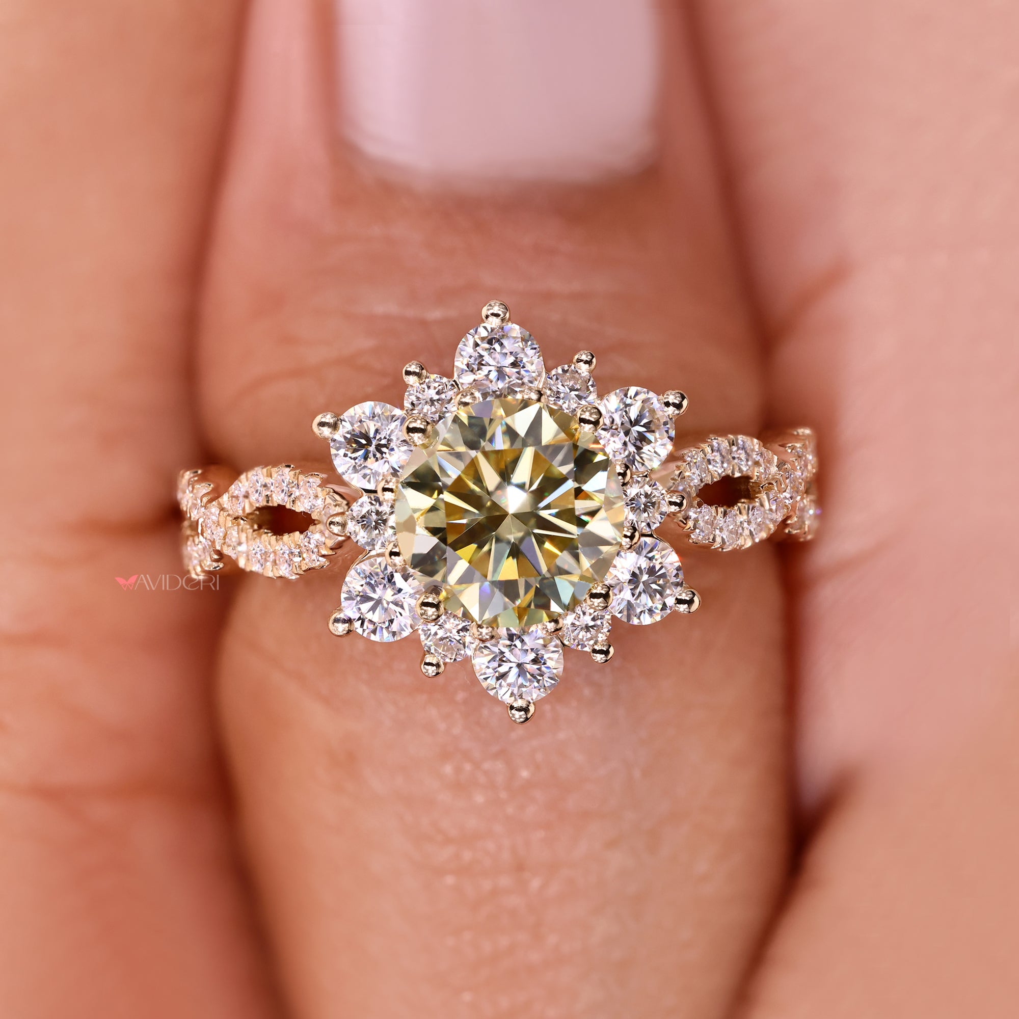 Moissanite ring gives off sparkle and sophistication for any occasion.
