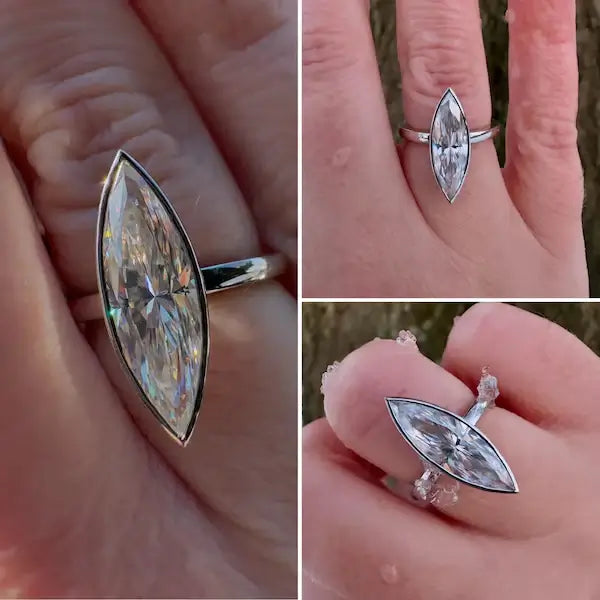 I reached out to Jay and team on 12/24 asking about customizing a ring based off one of their listings. They answered all my queries and provided quotes very quickly. When I was ready to order, they whipped up a custom listing. After placing my order, they produced a CAD almost right away that matched my vision. Production began around 12/27, with final product photos and videos provided to me around 01/08. The parcel shipped from India on 01/13 and arrived on my doorstep in Indiana on 01/16, which was impressive. (I did have them roll express shipping into my custom listing.) The ring was, in a word, spectacular! Avideri really executed this project so well and I’m delighted to wear Slice Girl, as I’m calling her.