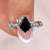 Kite Cut Engagement Ring with black moissanite.