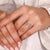 3 side pave setting on a handmade ring.