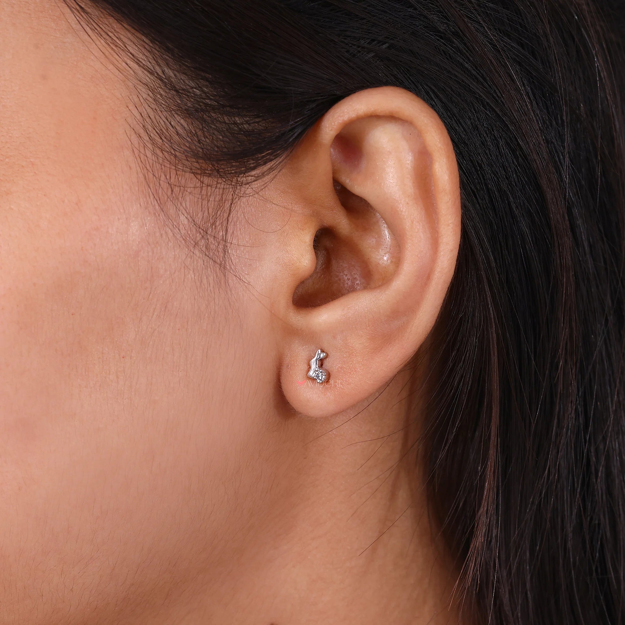 Elegant simple stud earrings designed with Lab Grown Diamonds.