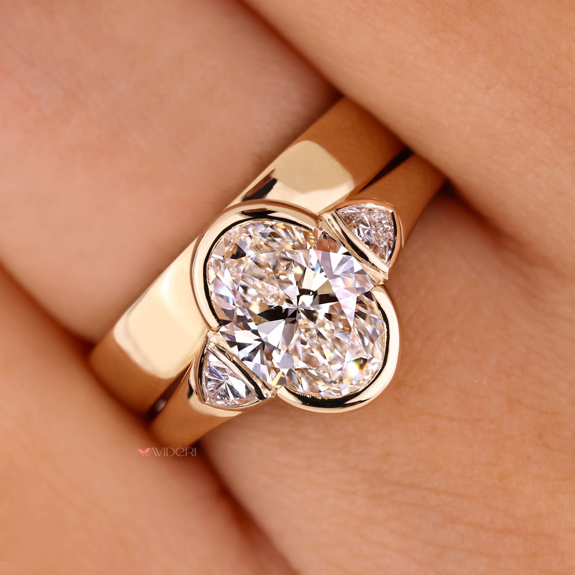 Handmade jewelry bridal set with a unique three stone design.