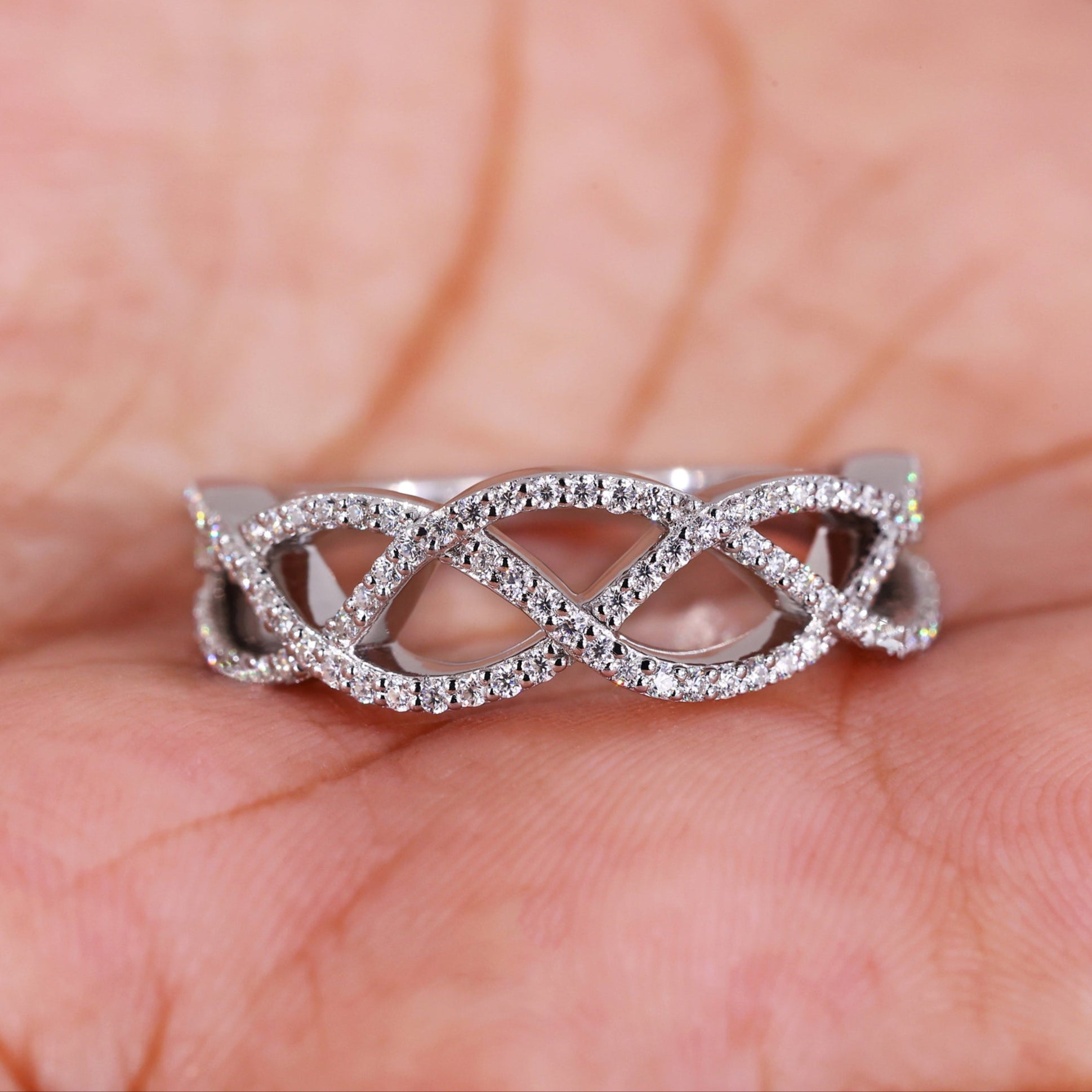 Half Eternity Ring Lab Grown Diamond round diamond handmade ring
