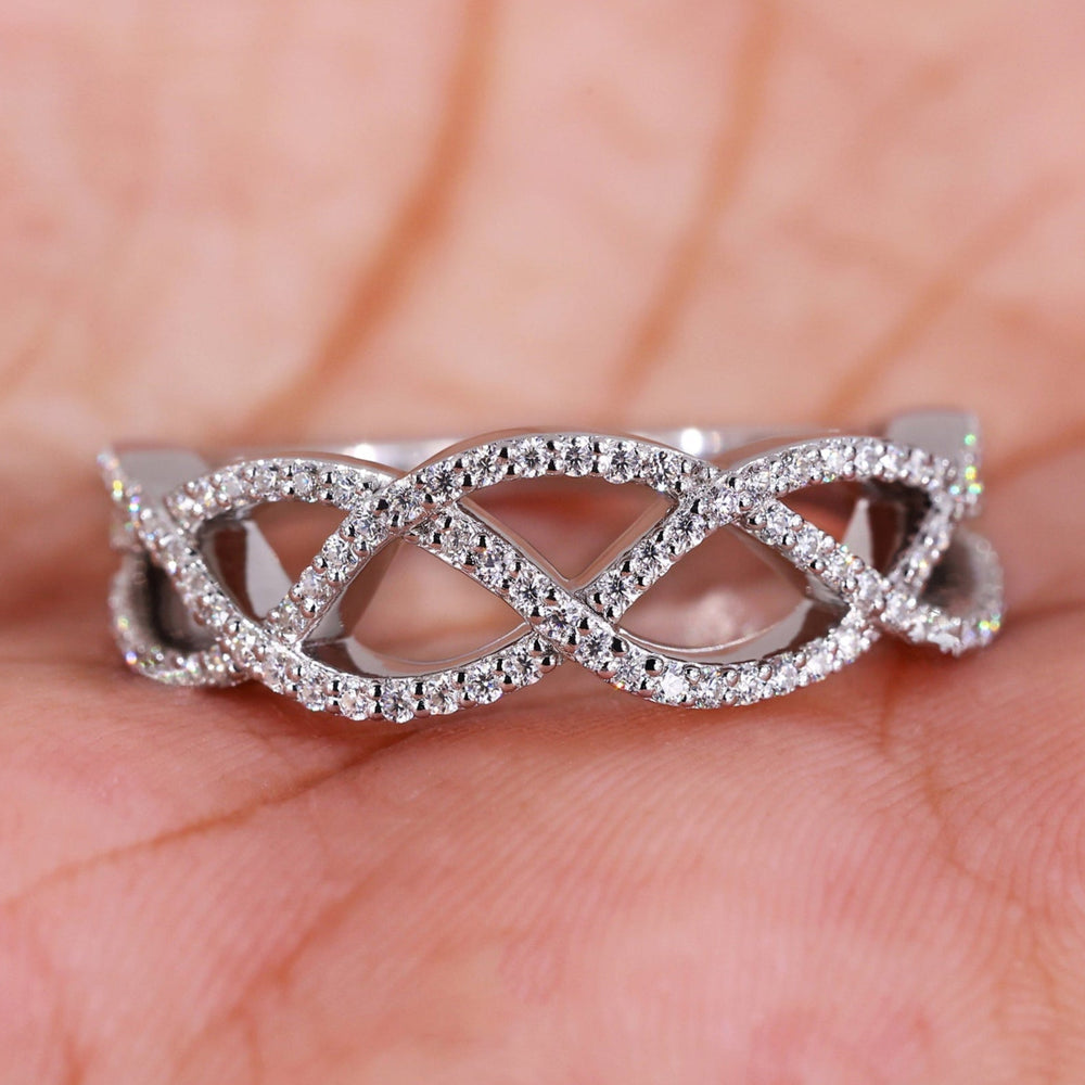 Half Eternity Ring Lab Grown Diamond round diamond handmade ring
