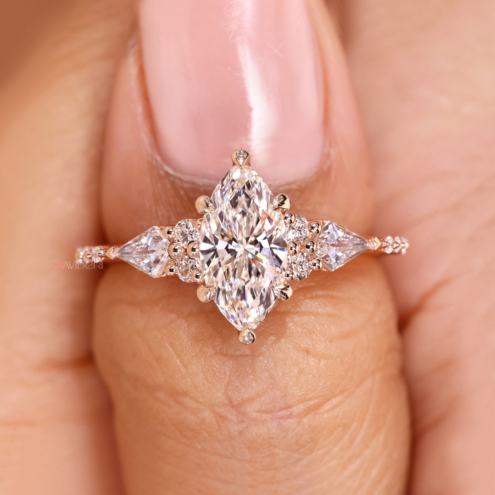IGI certified marquise diamond ring handmade.
