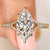 Marquise cut lab grown diamond ring with split shank
