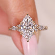 Elegant seven stone marquise diamond ring.
