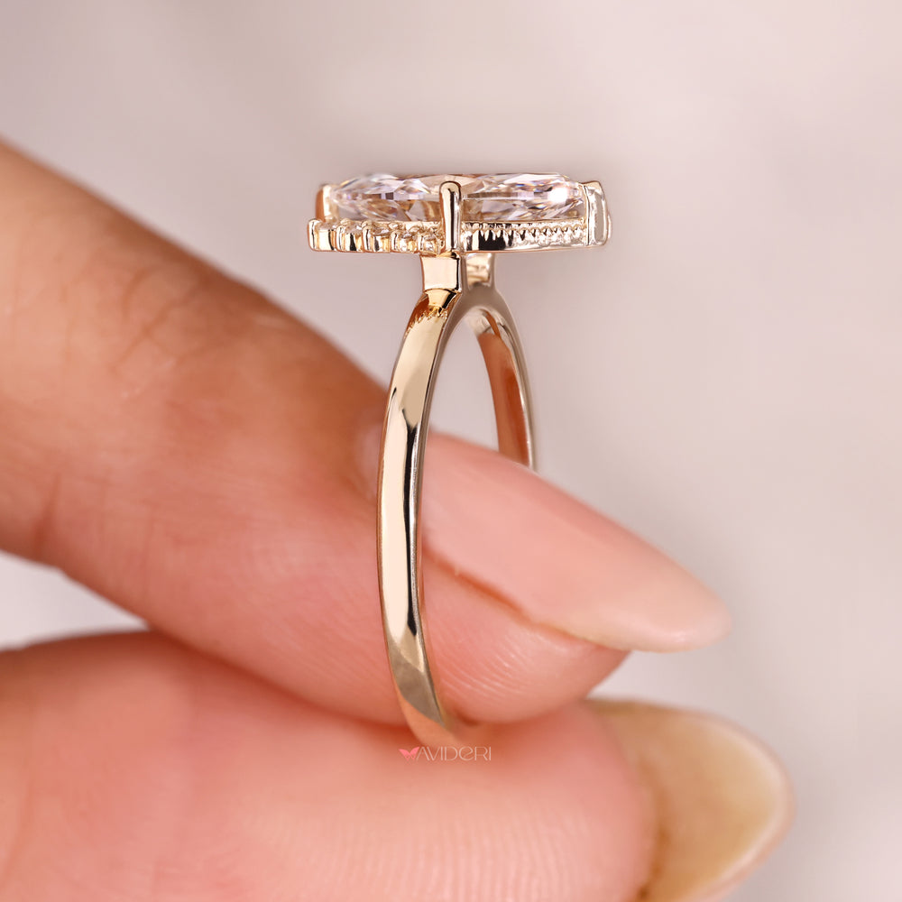 Lab grown marquise diamond cluster ring.
