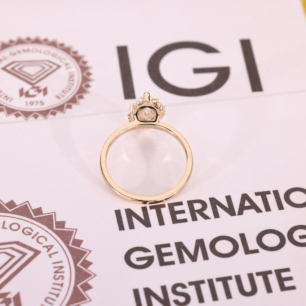 IGI certified marquise diamond engagement ring.

