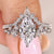 Marquise engagement ring set with curved semi eternity wedding band
