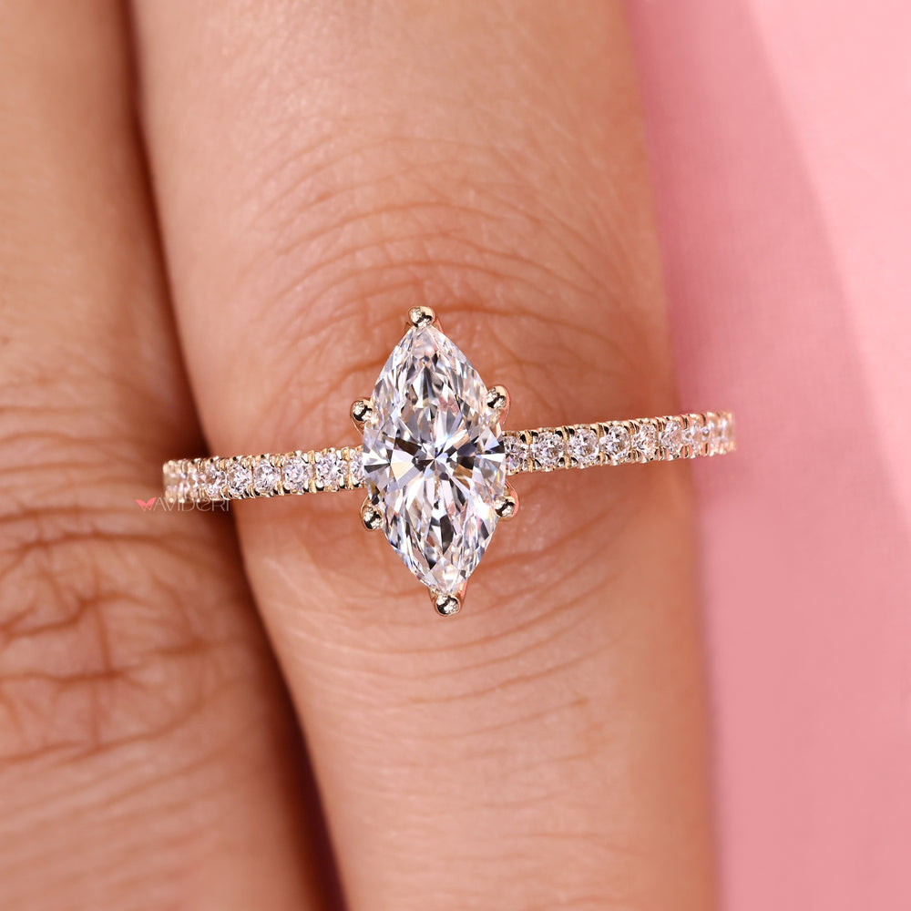 Avideri marquise diamond ring with tulip setting.
