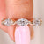 Marquise wedding band with eternity style and V prongs
