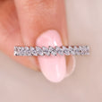 Marquise Diamond Wedding Band with diamond half eternity band.
