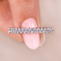 Marquise Diamond Wedding Band In White Gold