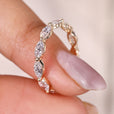 Marquise diamond wedding band with full eternity design.