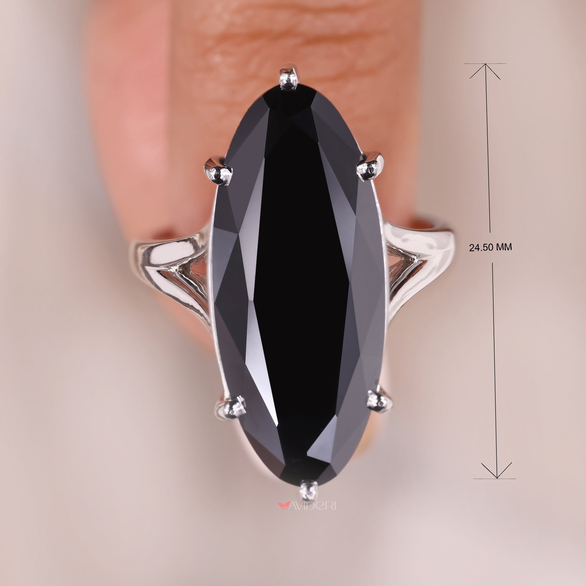 Genuine big moissanite ring with a bold, statement look.