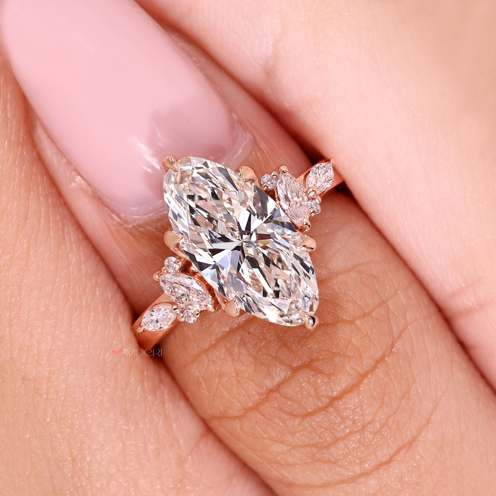 Avideri moval diamond engagement ring design.
