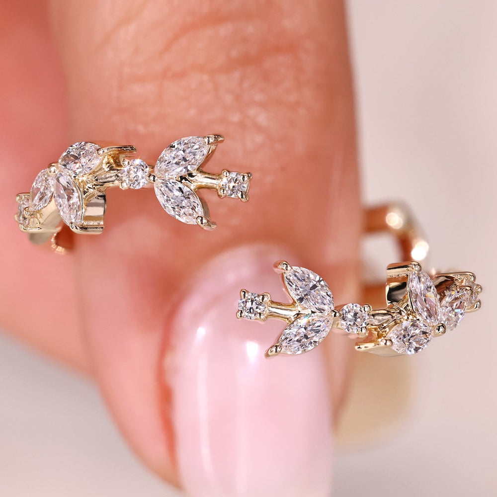 Marquise and round diamond enhancer band.
