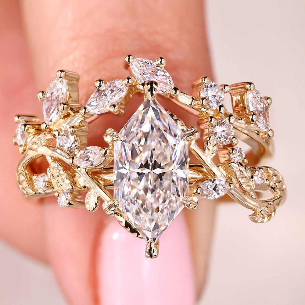 Dutch marquise ring with a nature inspired design.