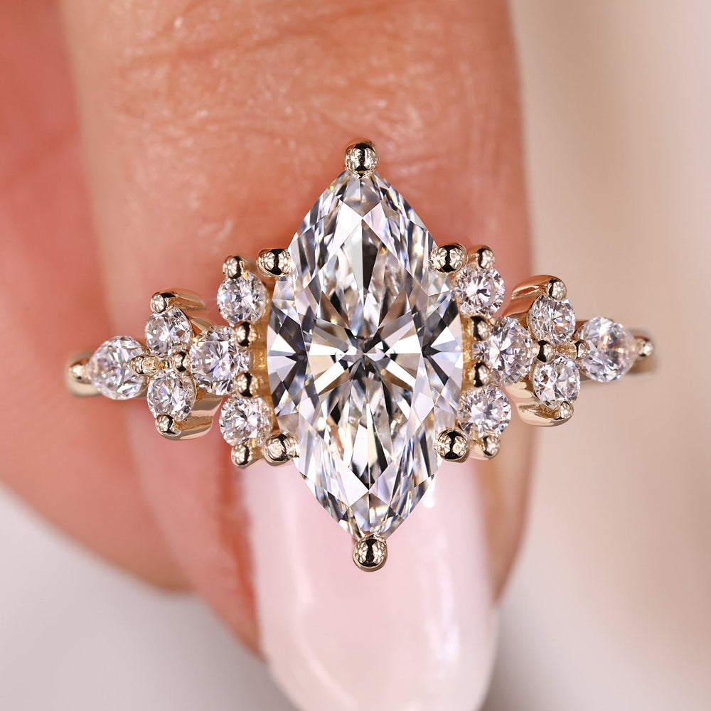 Nature Inspired Marquise Ring handmade jewelry.