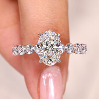 Oval Cut Diamond Ring in Pave Style