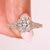 Oval cut diamond ring tapered pave vintage.
