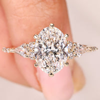 Muse Setting Oval Engagement Ring in Pave Style