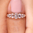 Oval rose cut wedding band with a sleek and elegant design.