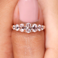 7 Stone Oval Rose Cut Wedding Band