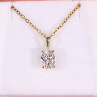 Oval Solitaire Pendant Four Claw Prong Setting