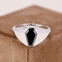 Mens Solitaire Wedding Ring In High Polish Finish