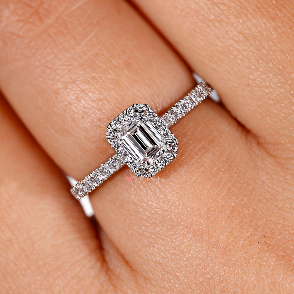 Pave wedding band with a handmade jewelry finish