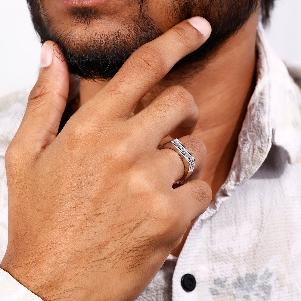 Men's Baguette Wedding Band crafted with precision for a luxurious and refined appearance.
