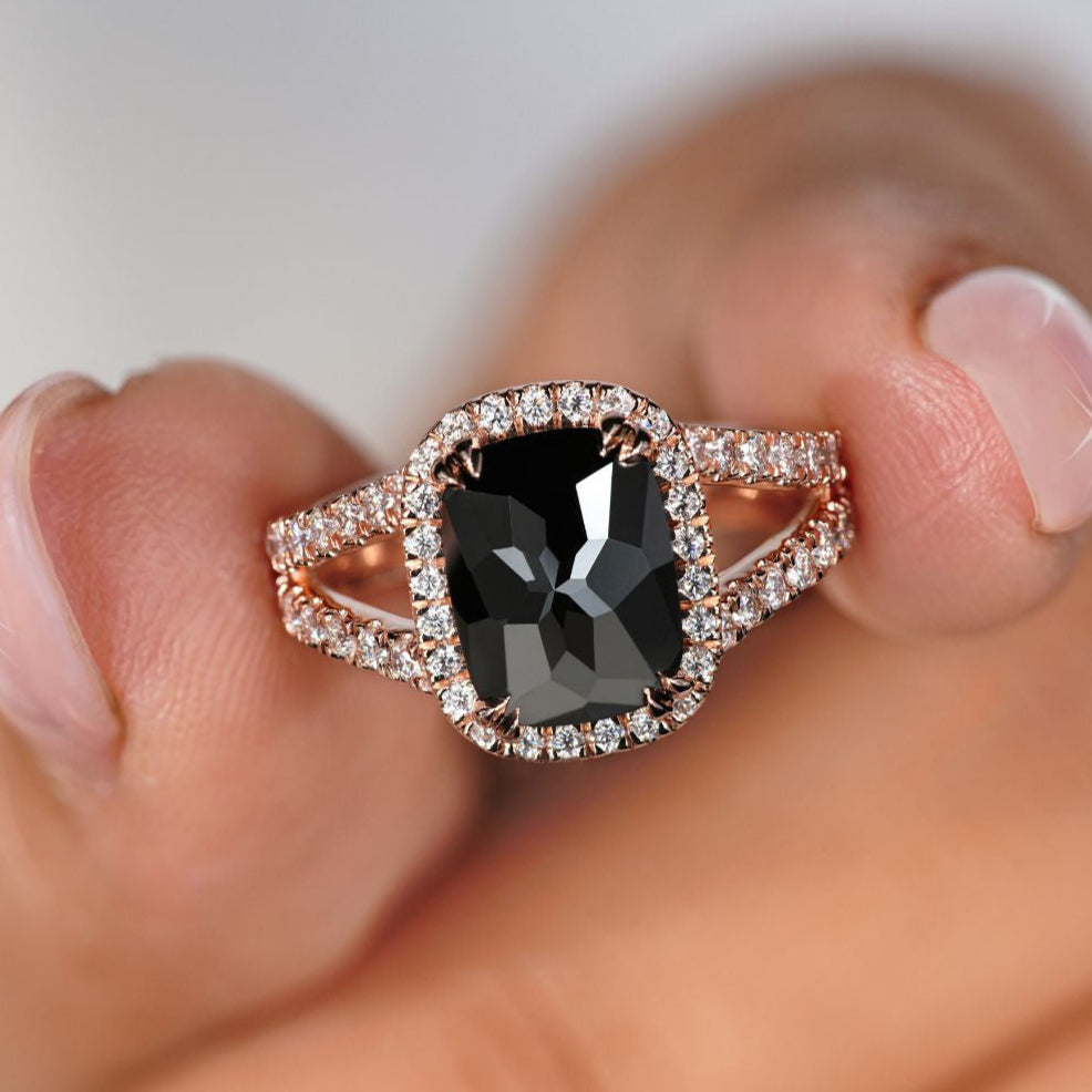 Rose cut ring featuring a stunning round cut design for elegance.
