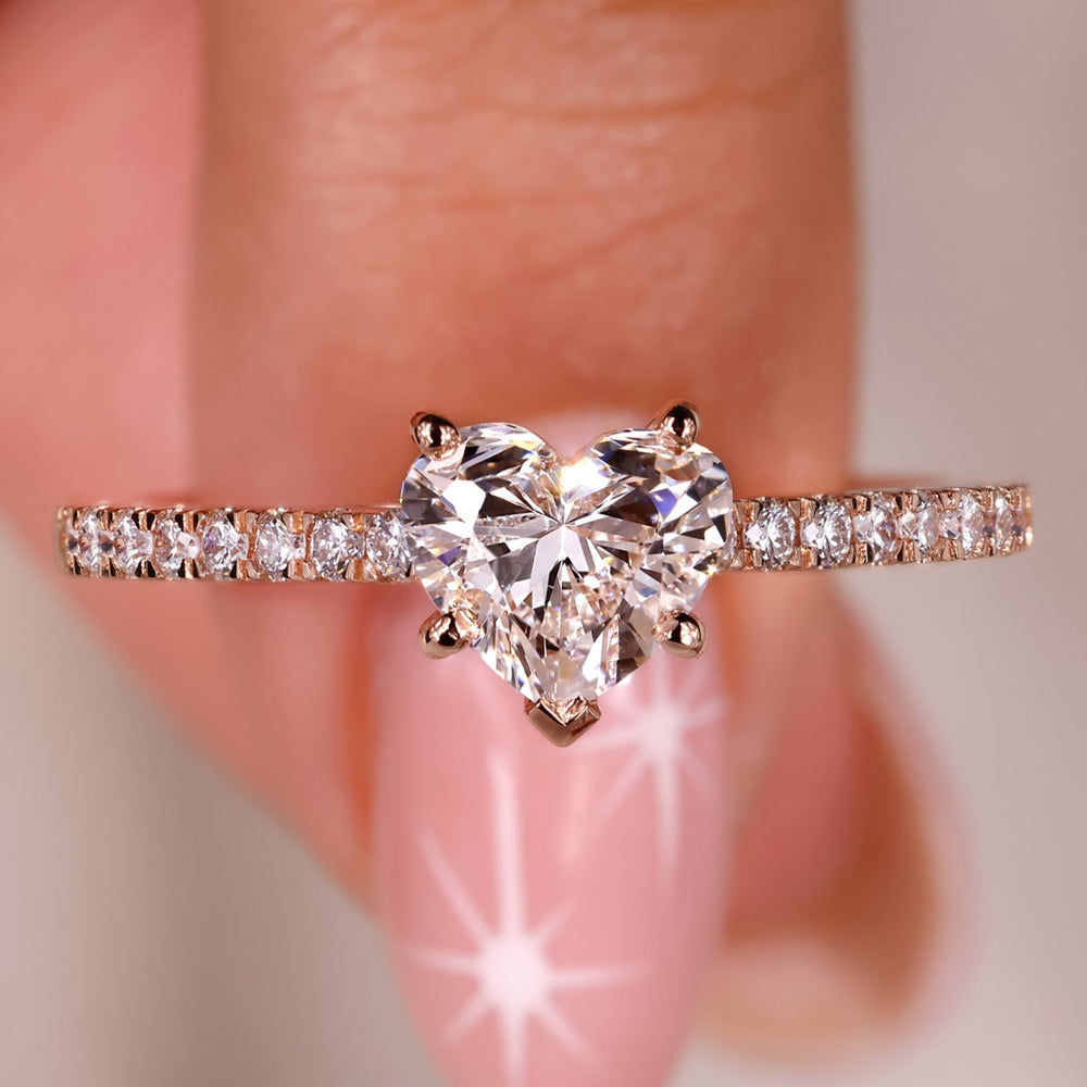 Heart shaped diamond ring with a stunning design for special occasions.
