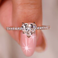 Heart Shaped Diamond Ring - Pave Setting