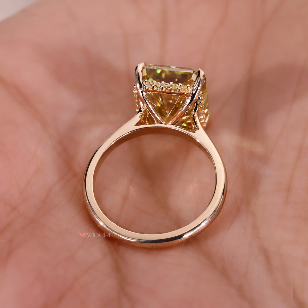 yellow gold engagement ring round cut engagement ring
