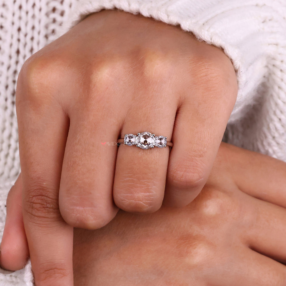 Round diamond ring, avideri engagement ring, handmade ring
