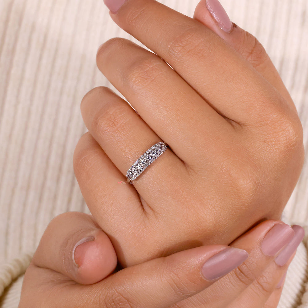 Lab grown diamond band with a modern minimalist style.
